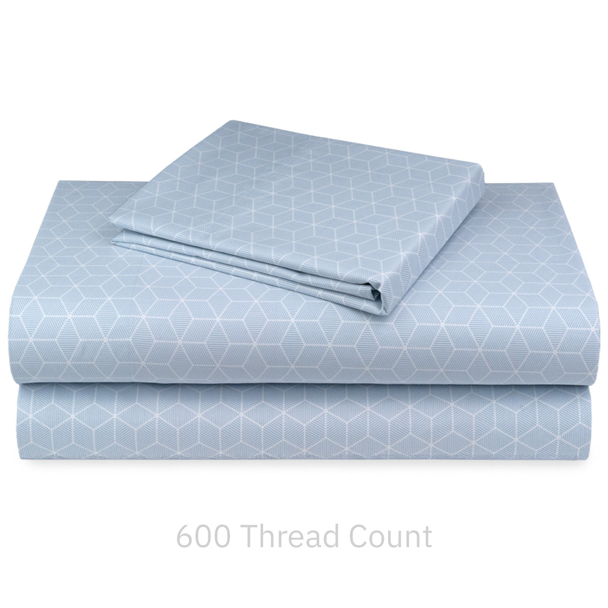 600 Thread Count Cotton Blend Sheet Set - Deep Pocket, Breathable, Soft - Solid Color