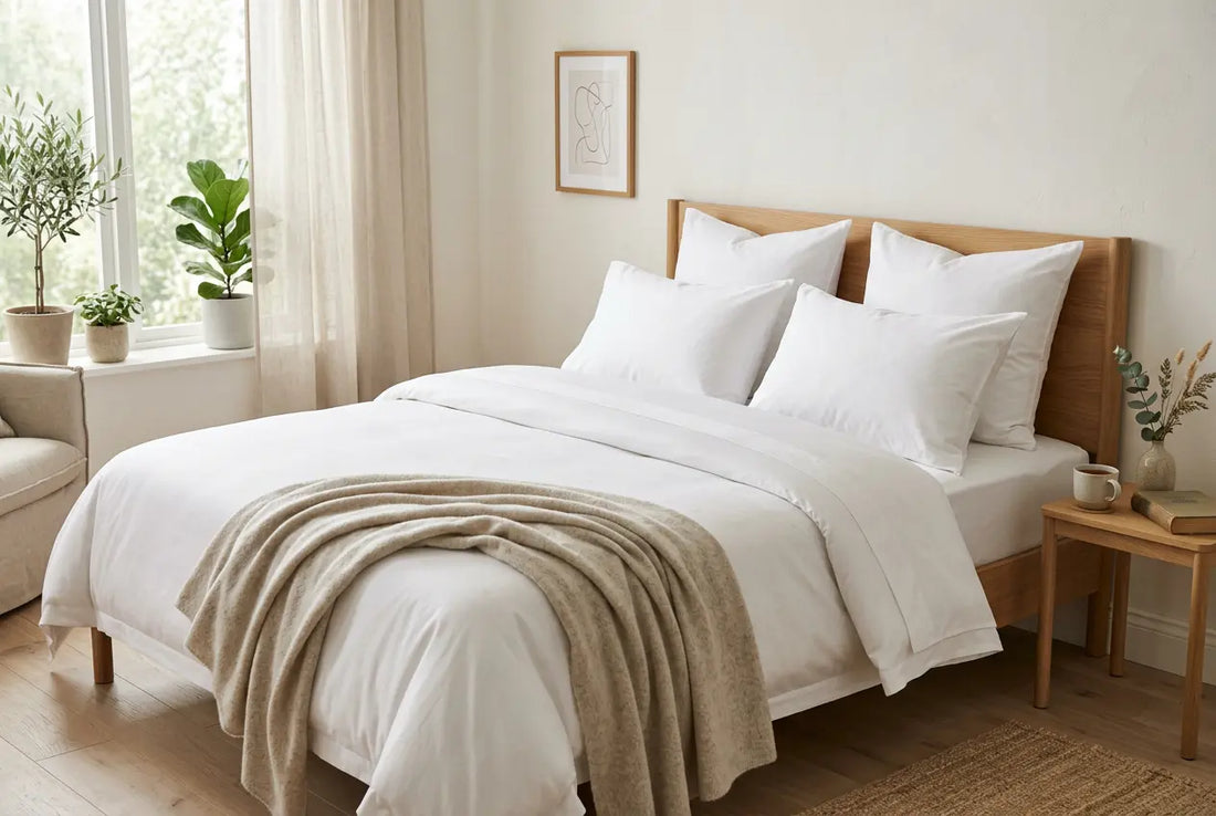 are white sheets a bad idea, bright white cotton sheets on a made bed.