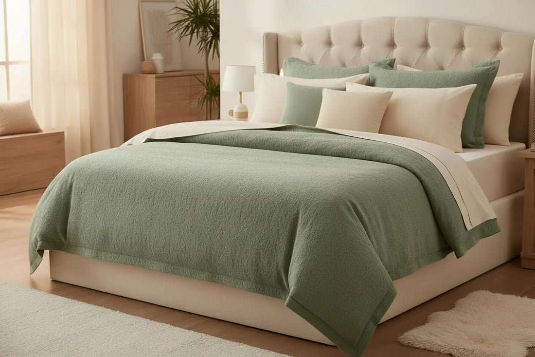 What color sheets go best with a sage green comforter