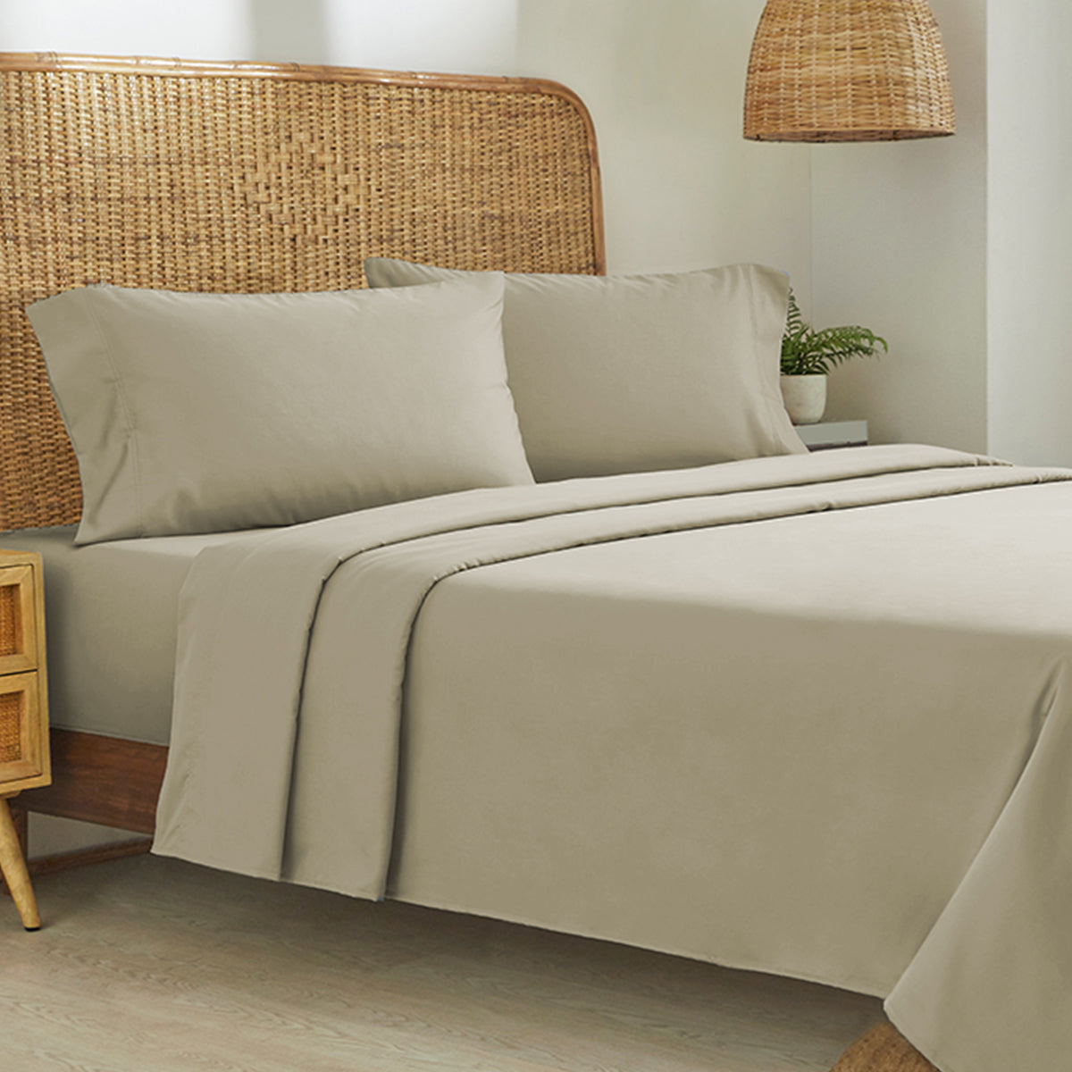 Natural Organic Percale Pillowcase Pair - California Design Den