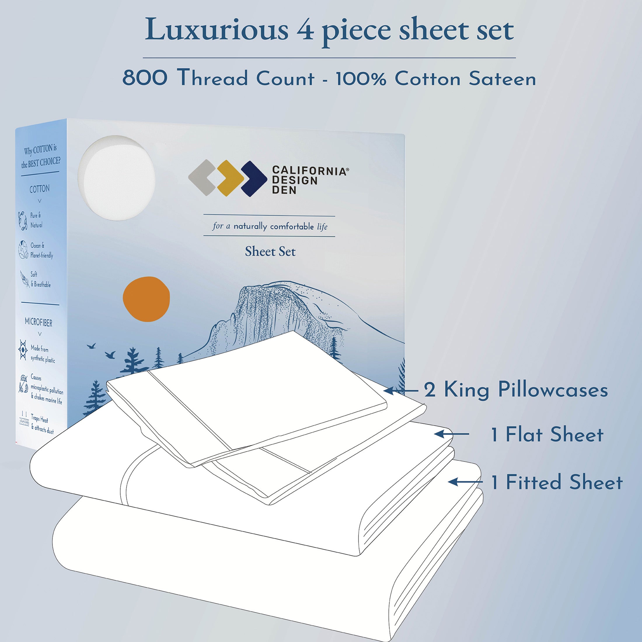 Sheet Set - 800 Thread - Lavish Luxury - California Design Den