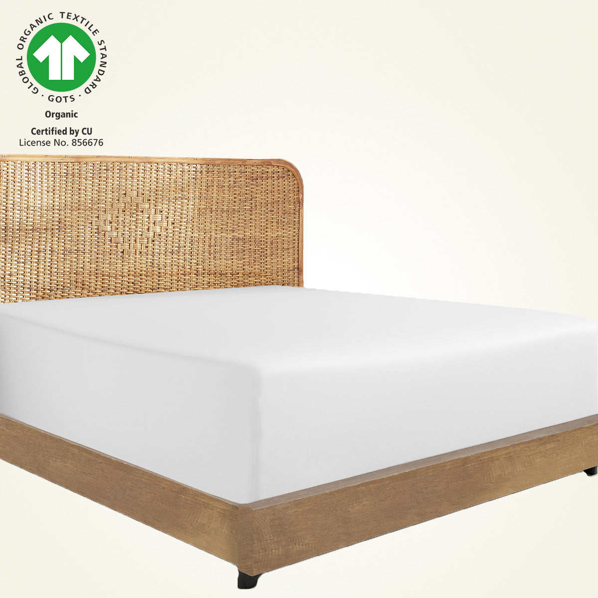 Natural Organic Percale Fitted Sheet Only - California Design Den