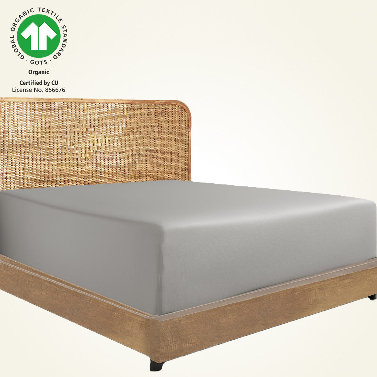 Natural Organic Percale Fitted Sheet Only - California Design Den