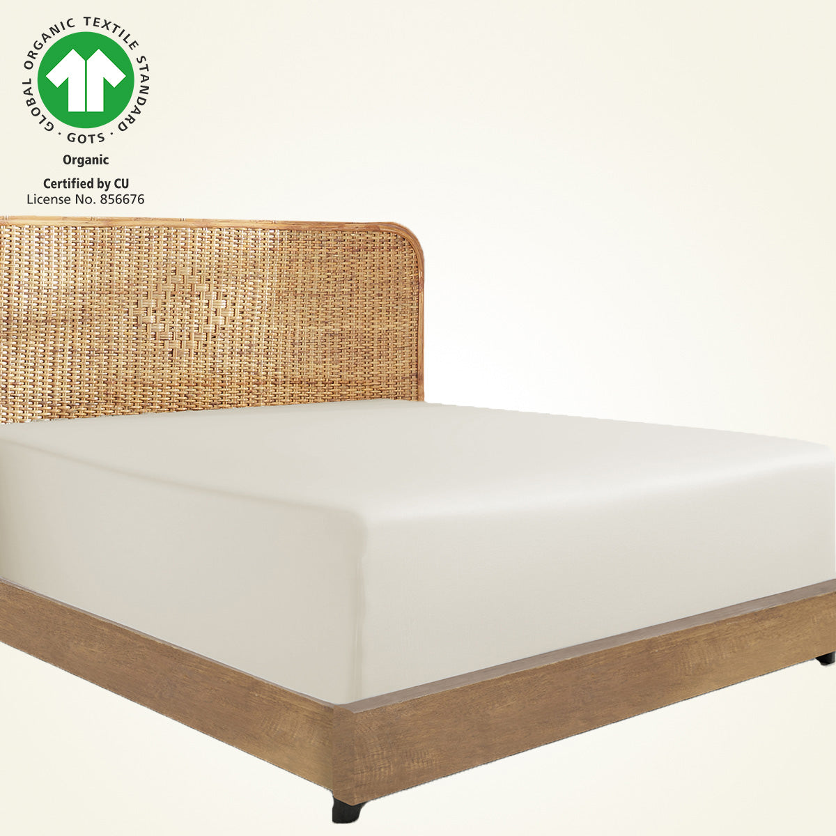 Natural Organic Percale Fitted Sheet Only - California Design Den