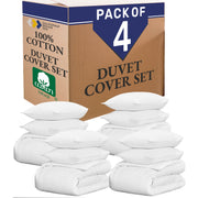 Bulk Pack of 4 Duvet Cover Sets  - Open Box - White - California Design Den