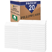 Open Box White Pillowcase Pairs – Bulk Pack (20 Pairs / 40 Pieces), Mixed Thread Counts - California Design Den