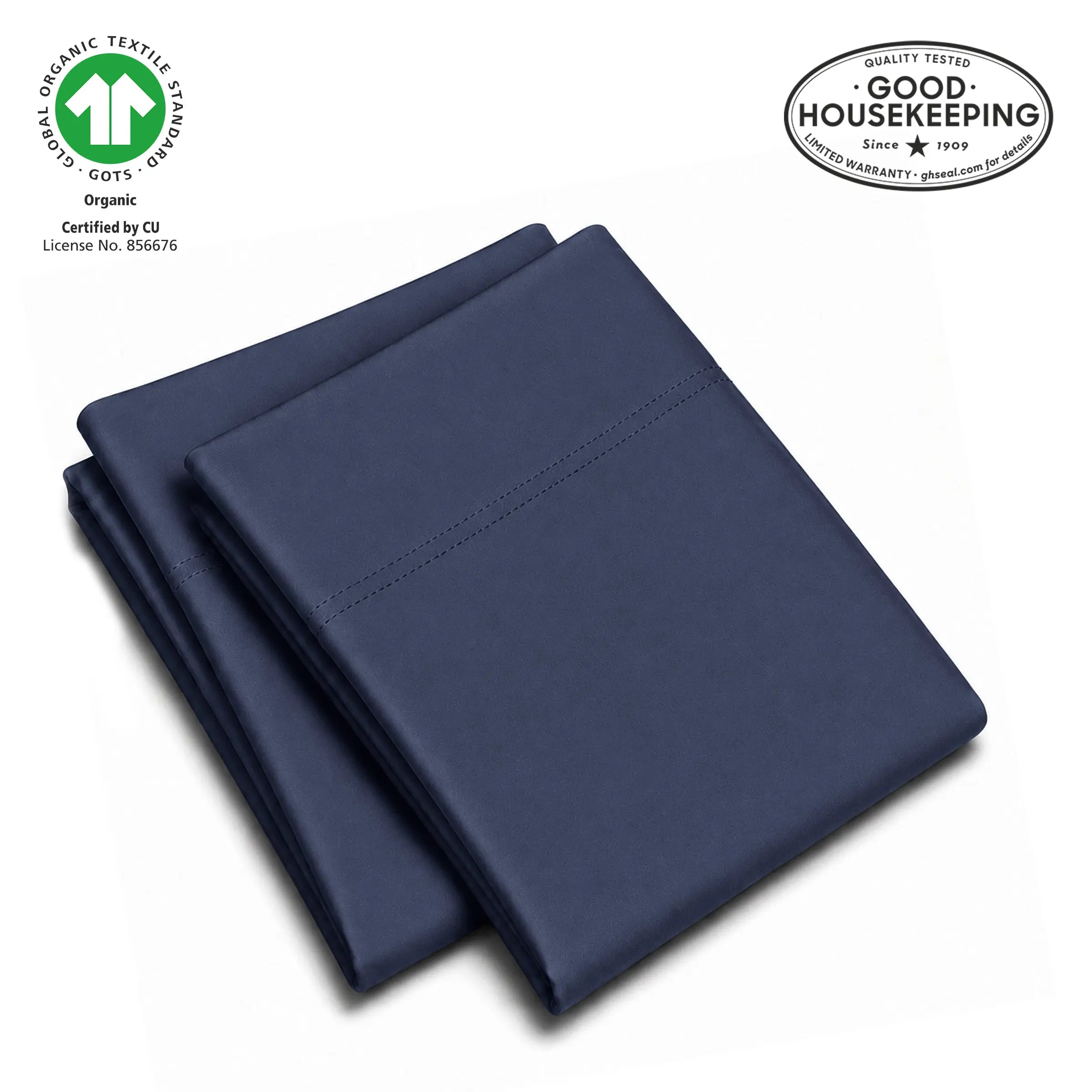 Natural Organic Cotton Sateen Pillowcase Pair