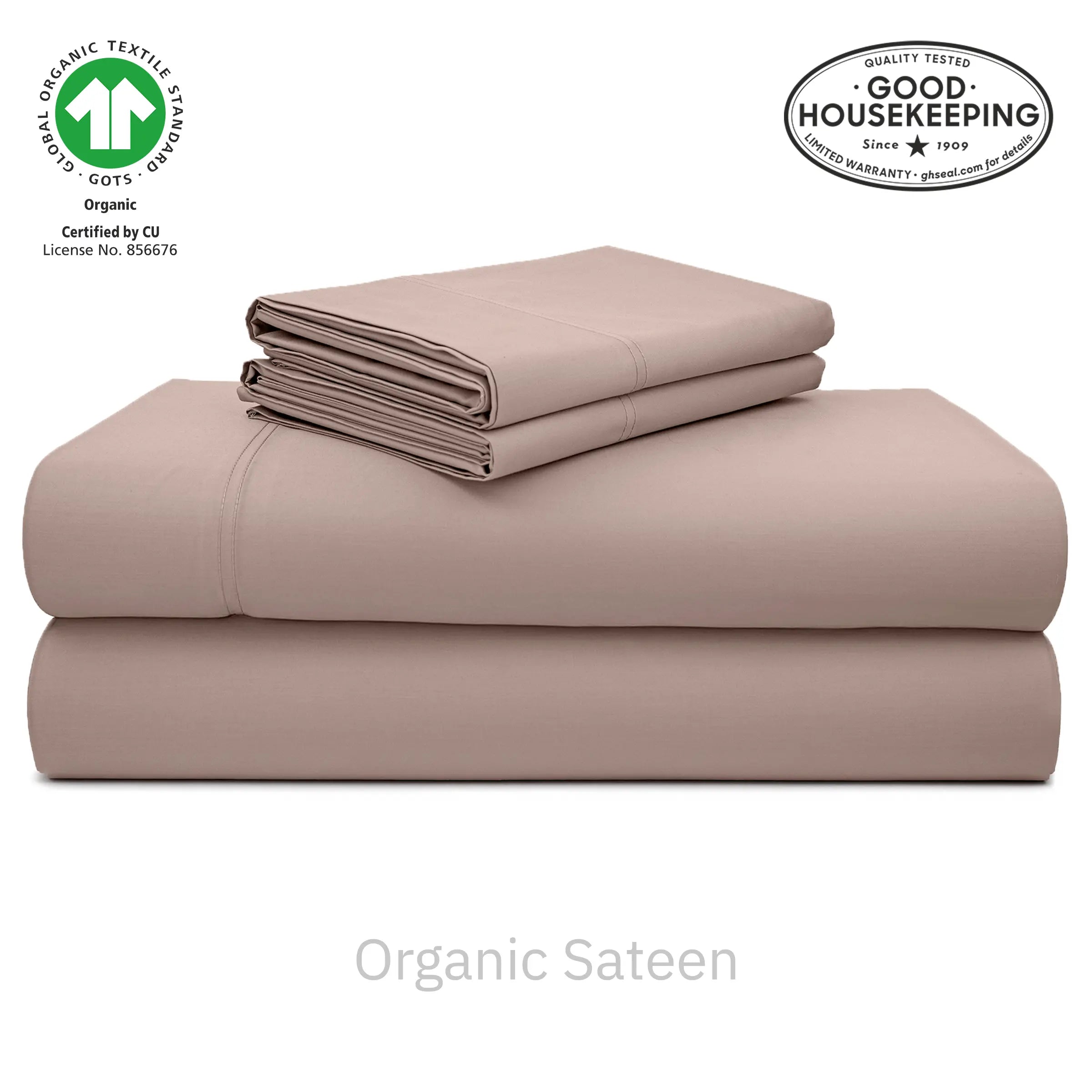 Natural Organic Cotton Sateen Sheet Set