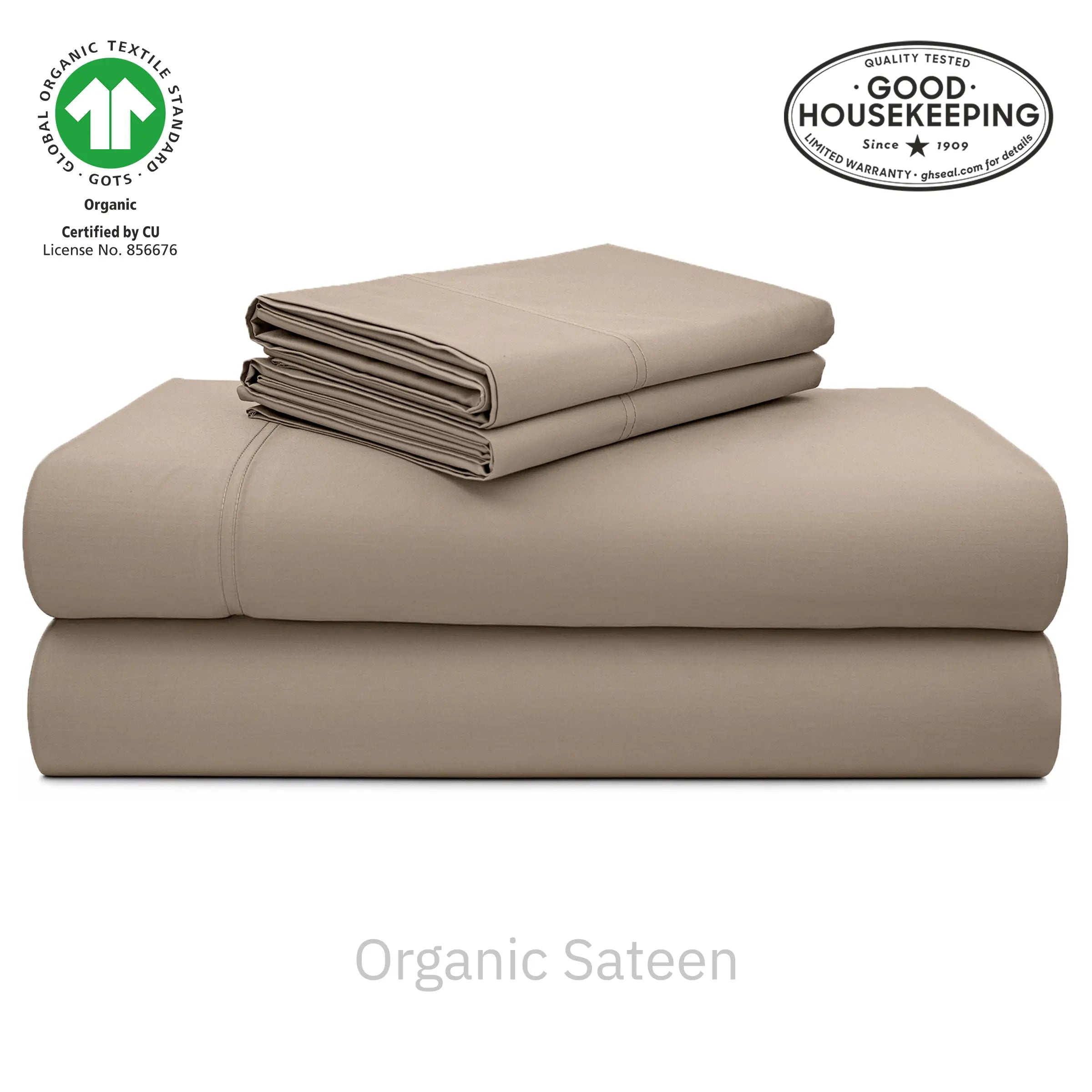 Natural Organic Cotton Sateen Sheet Set
