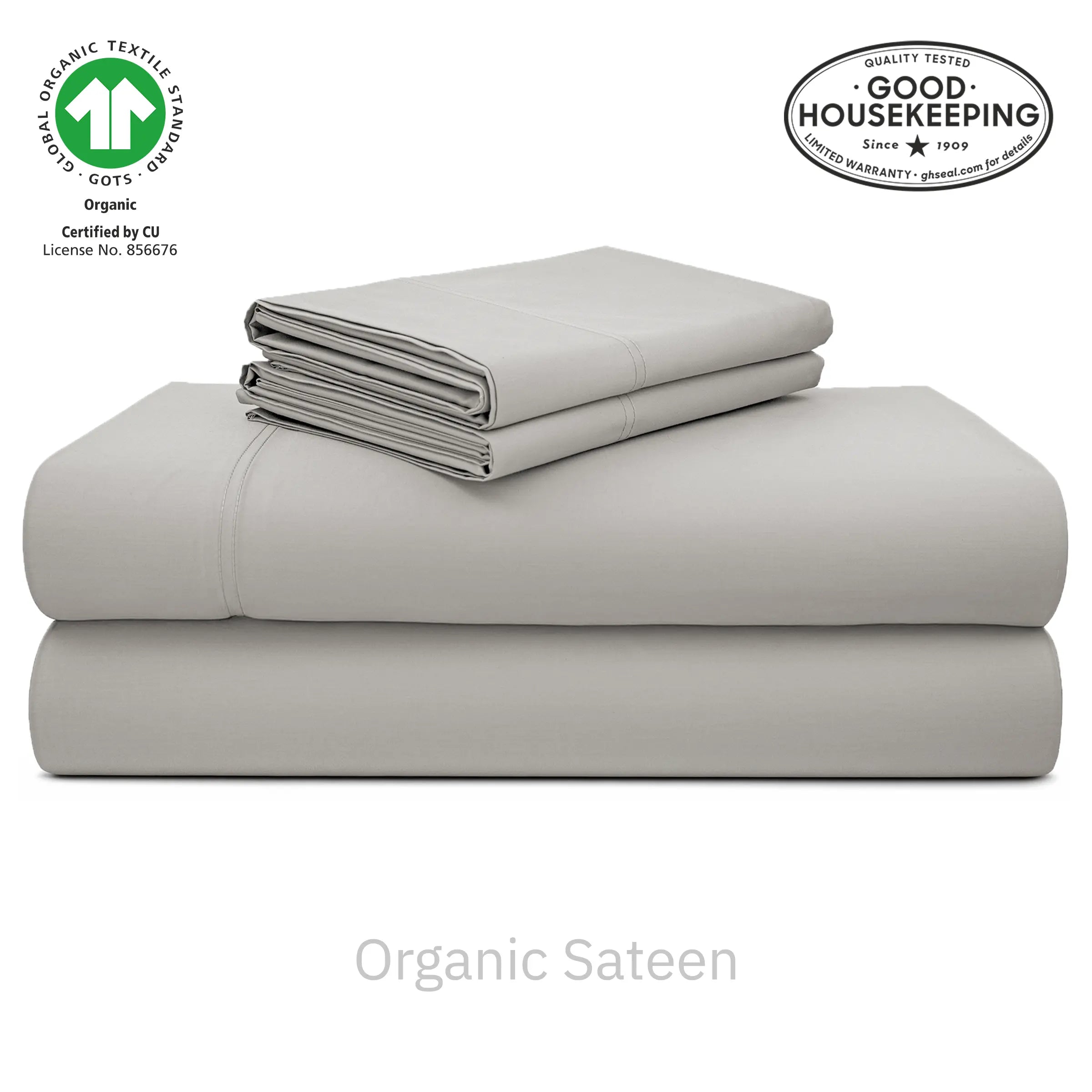 Natural Organic Cotton Sateen Sheet Set