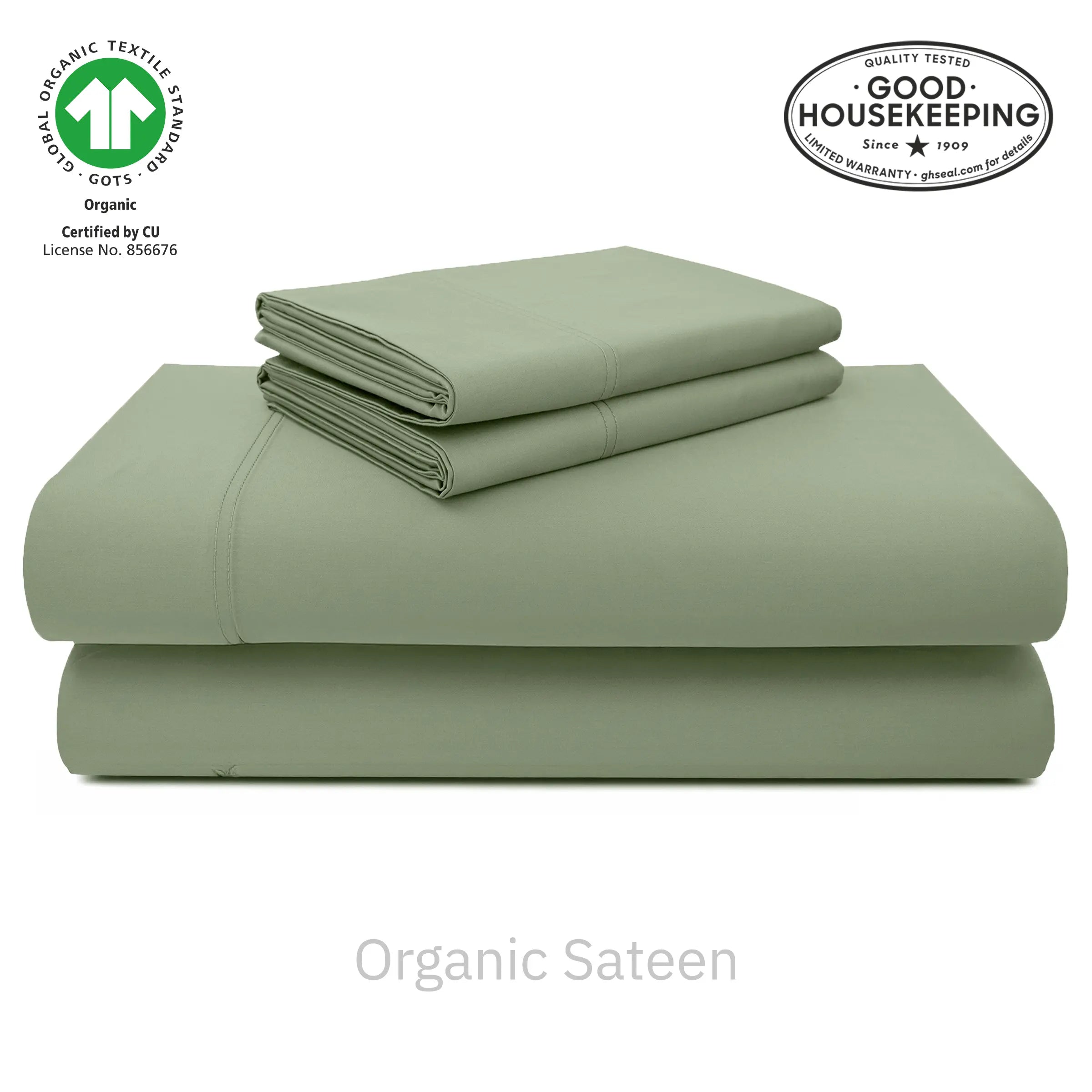 Natural Organic Cotton Sateen Sheet Set