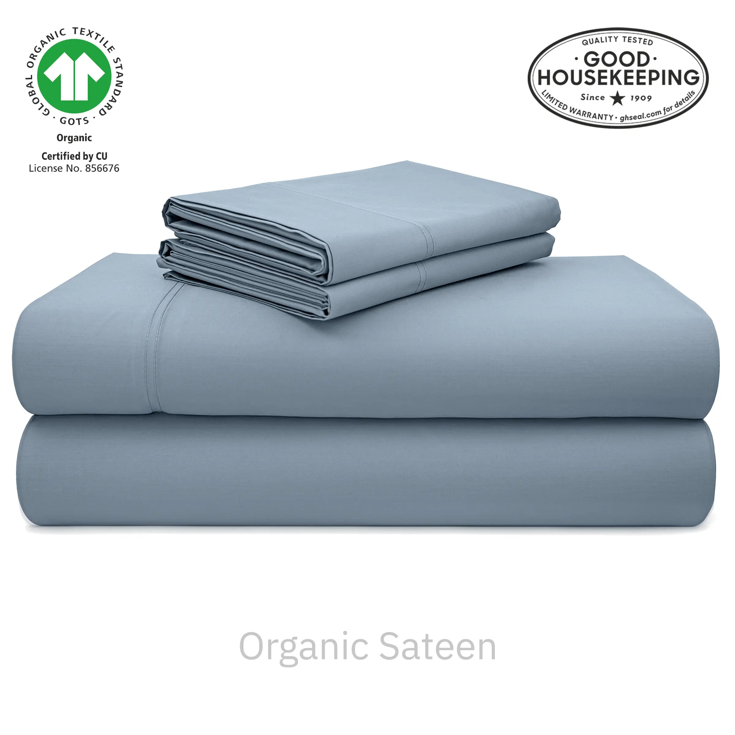 Natural Organic Cotton Sateen Sheet Set