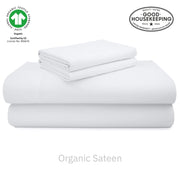 Natural Organic Cotton Sateen Sheet Set