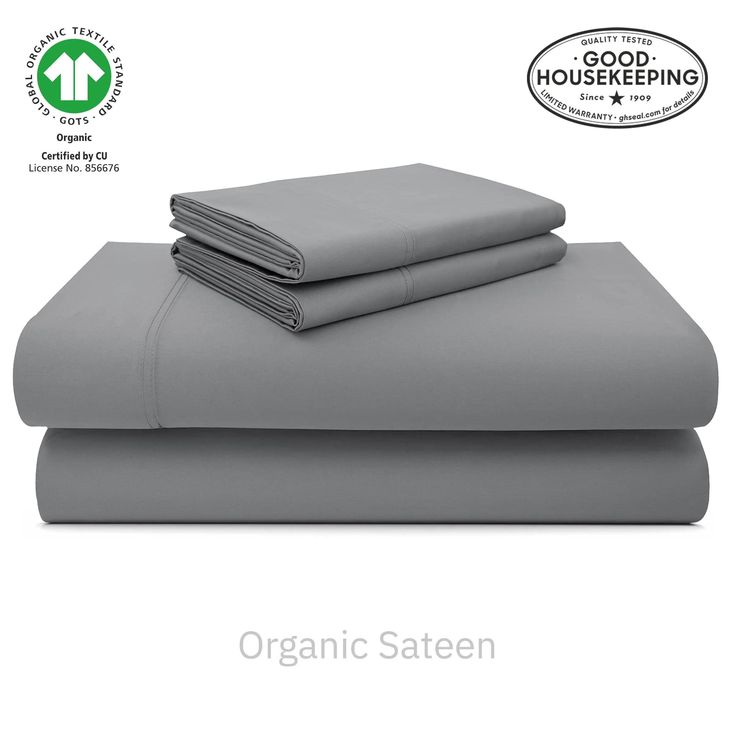 Natural Organic Cotton Sateen Sheet Set