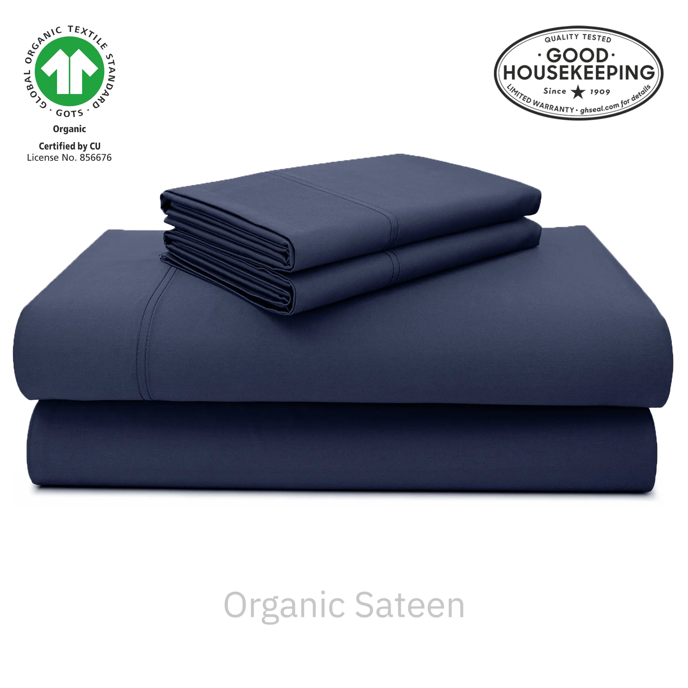 Natural Organic Cotton Sateen Sheet Set