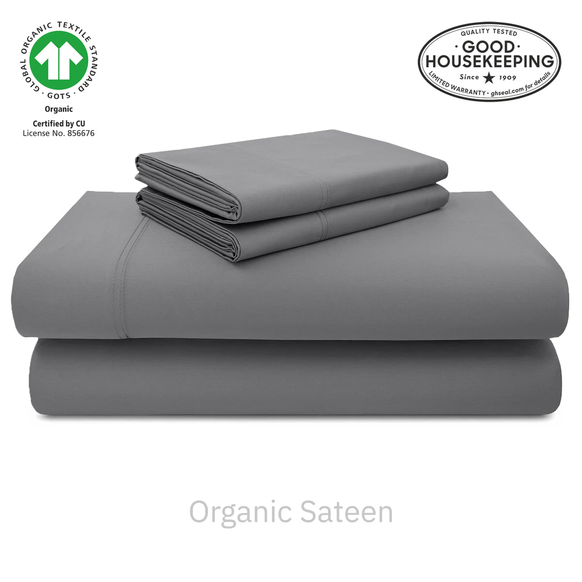 Natural Organic Cotton Sateen Sheet Set