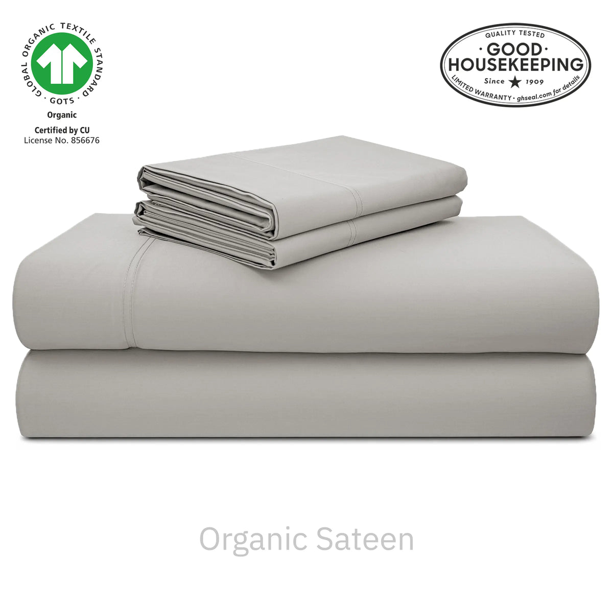 Natural Organic Cotton Sateen Sheet Set