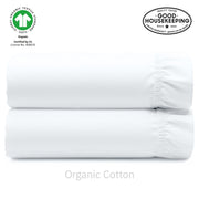 Natural Organic Percale Cotton Fitted Sheet - 2-Pack