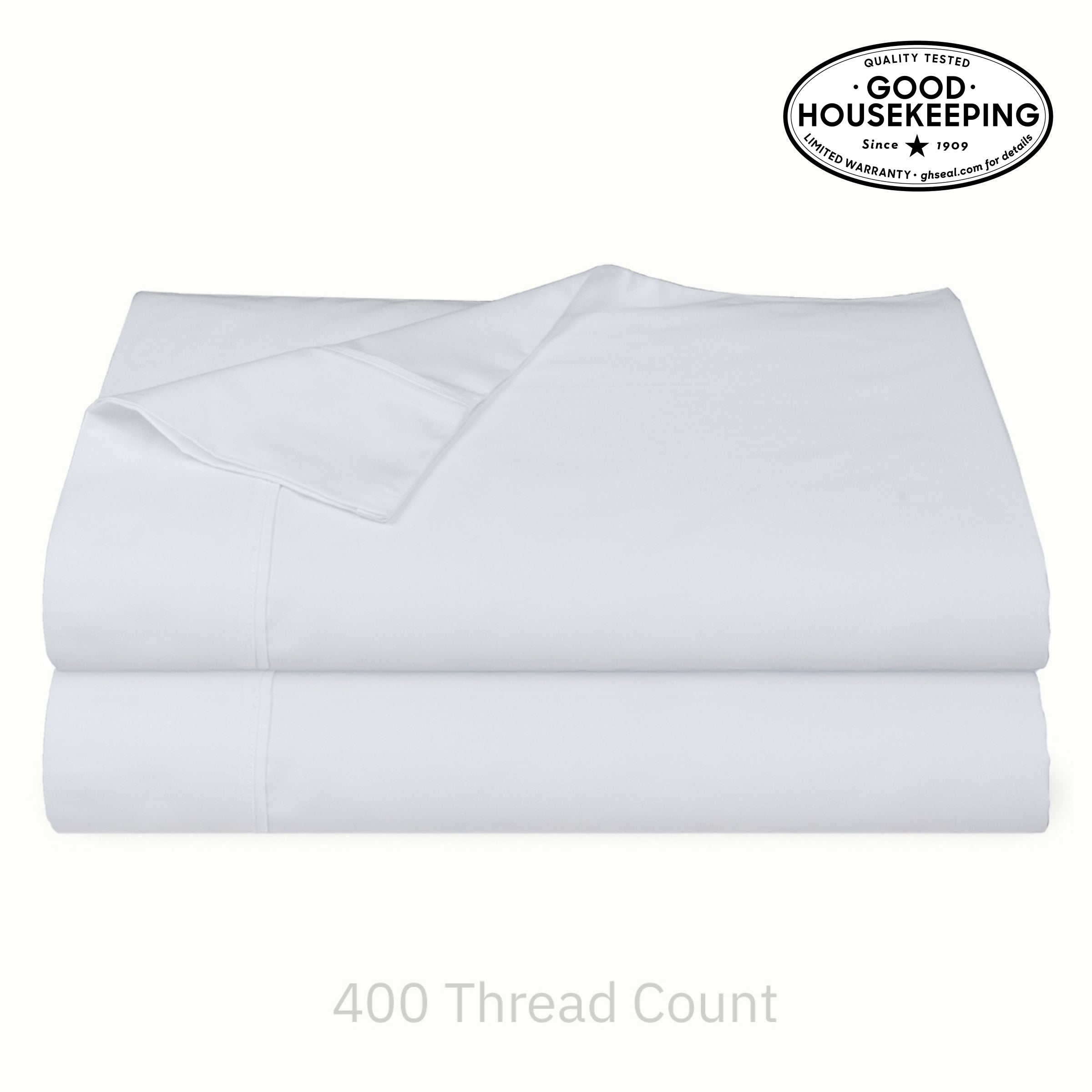 Everyday Ease Sateen 400 Cotton Flat Sheets 2-Pack