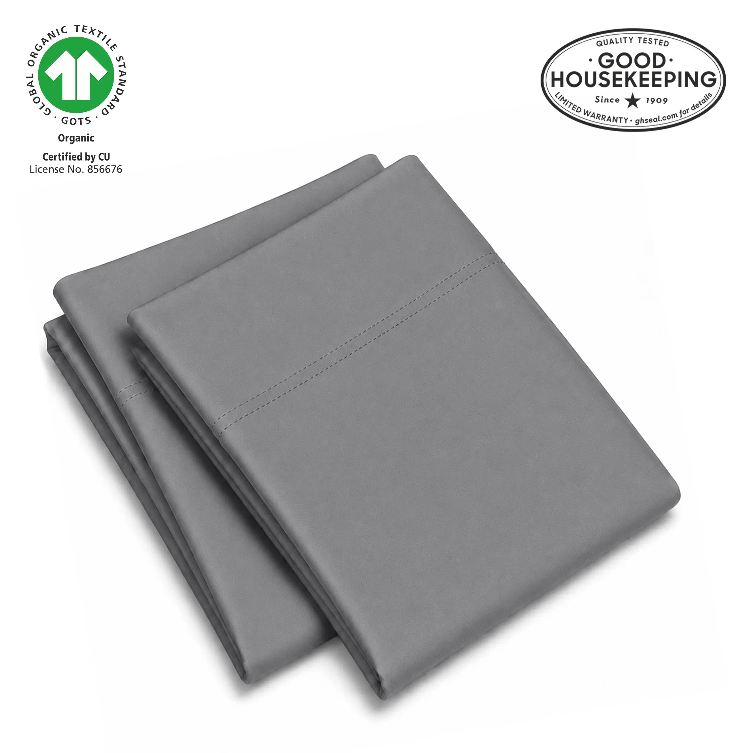 Natural Organic Cotton Sateen Pillowcase Pair