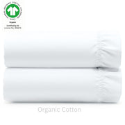Natural Organic Percale 2-Pack Fitted Sheets - California Design Den