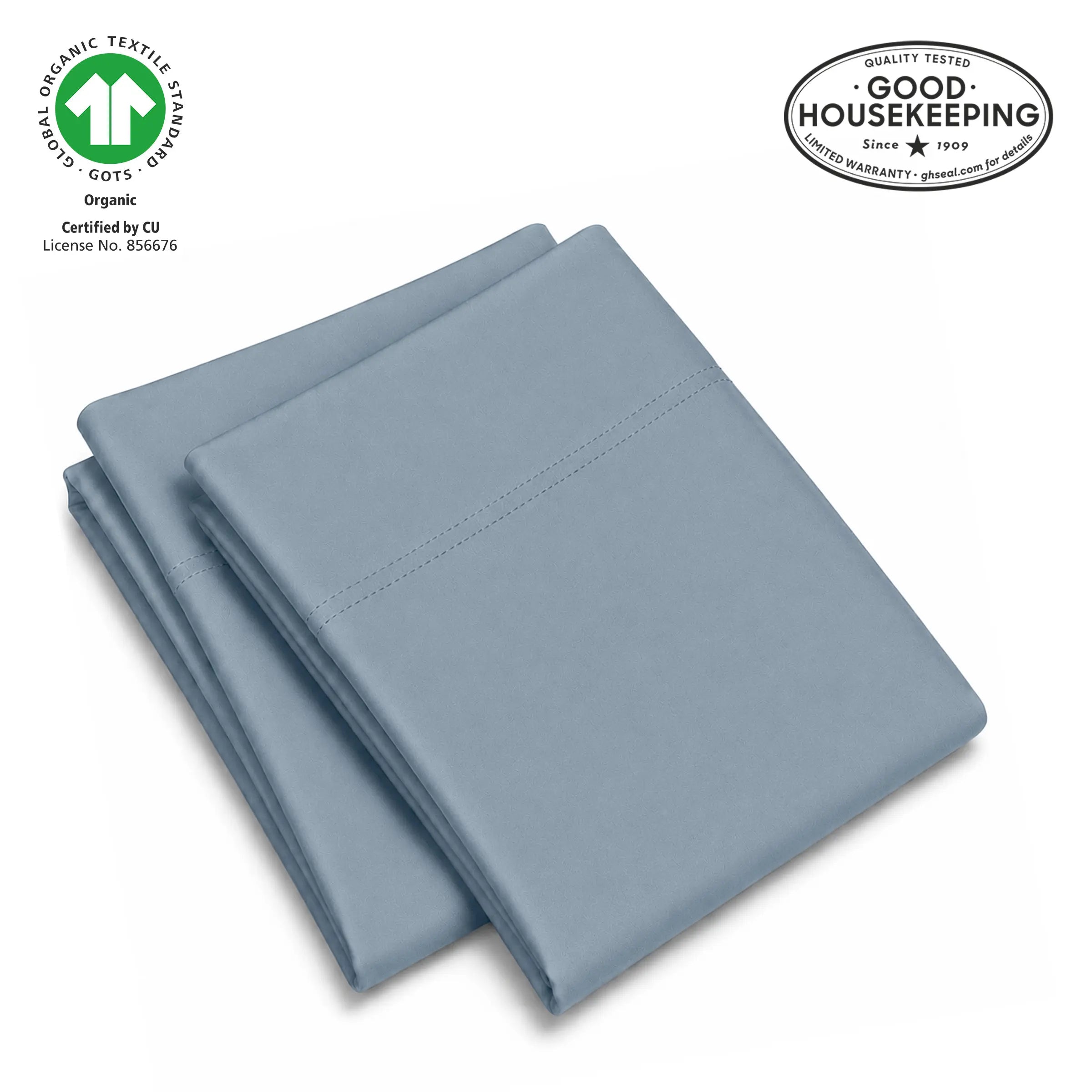 Natural Organic Cotton Sateen Pillowcase Pair