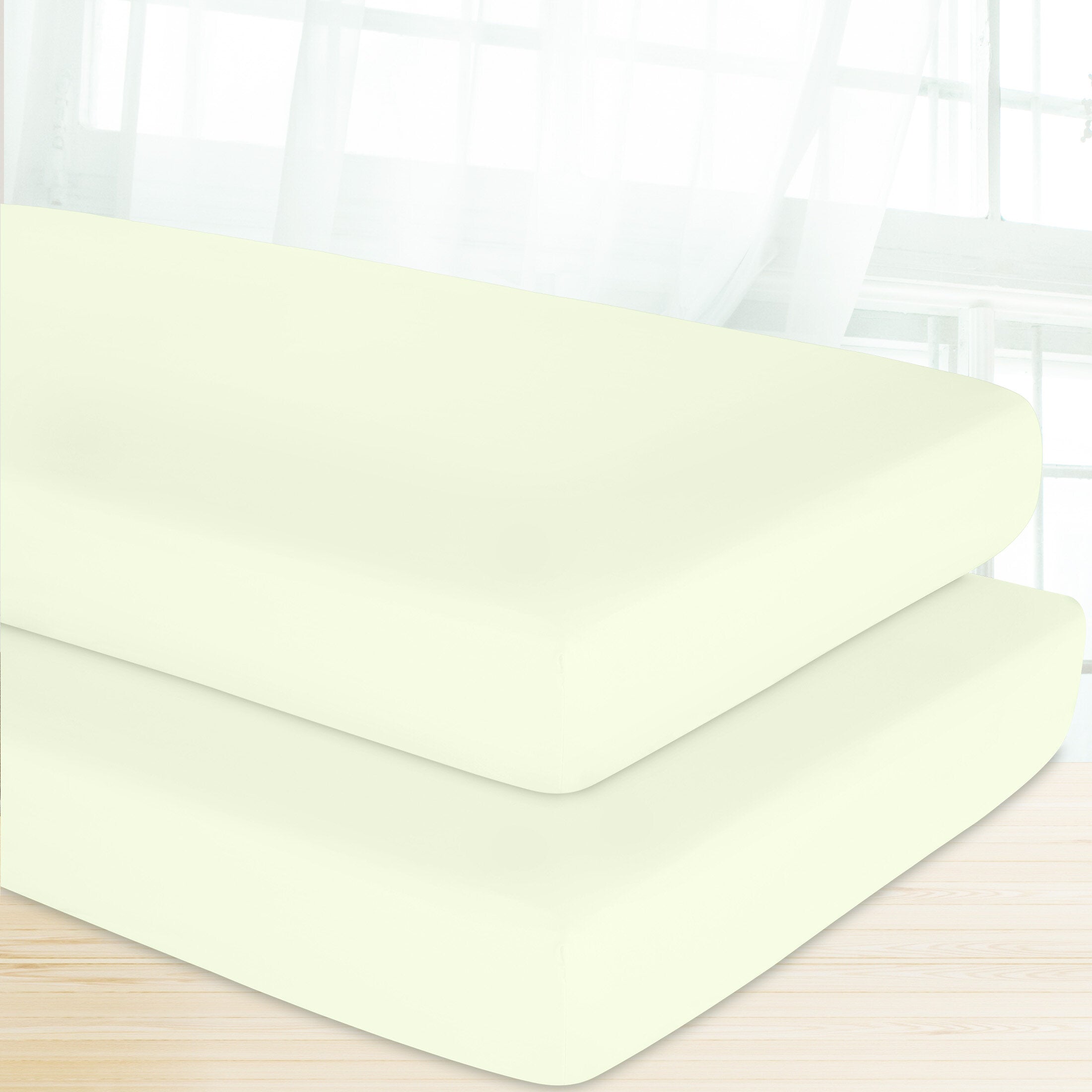 2-Pack Crib Fitted Sheets Sub Title - 100% Organic Cotton - California Design Den