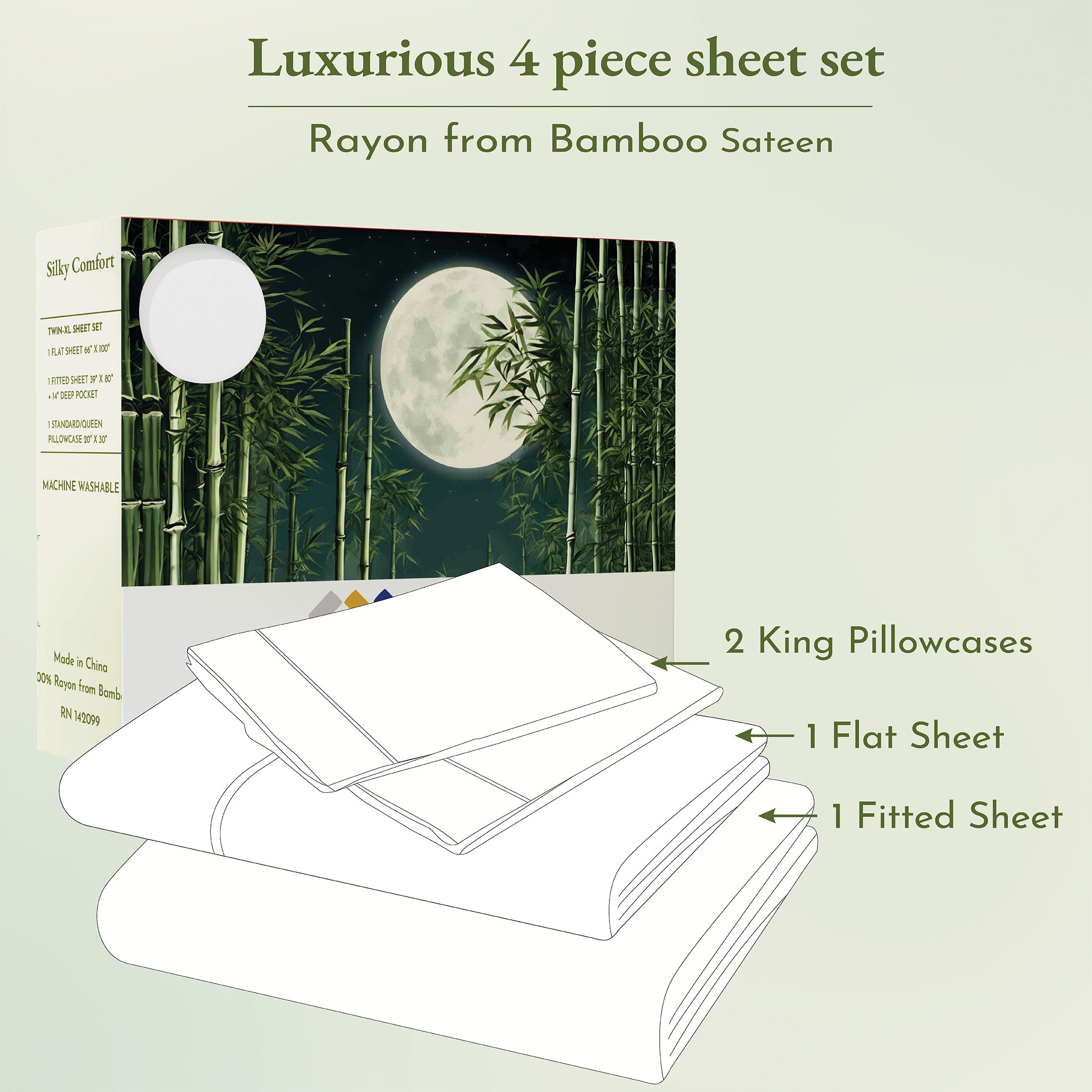 Sheet Set - Bamboo Sateen - Soft & Cooling - California Design Den