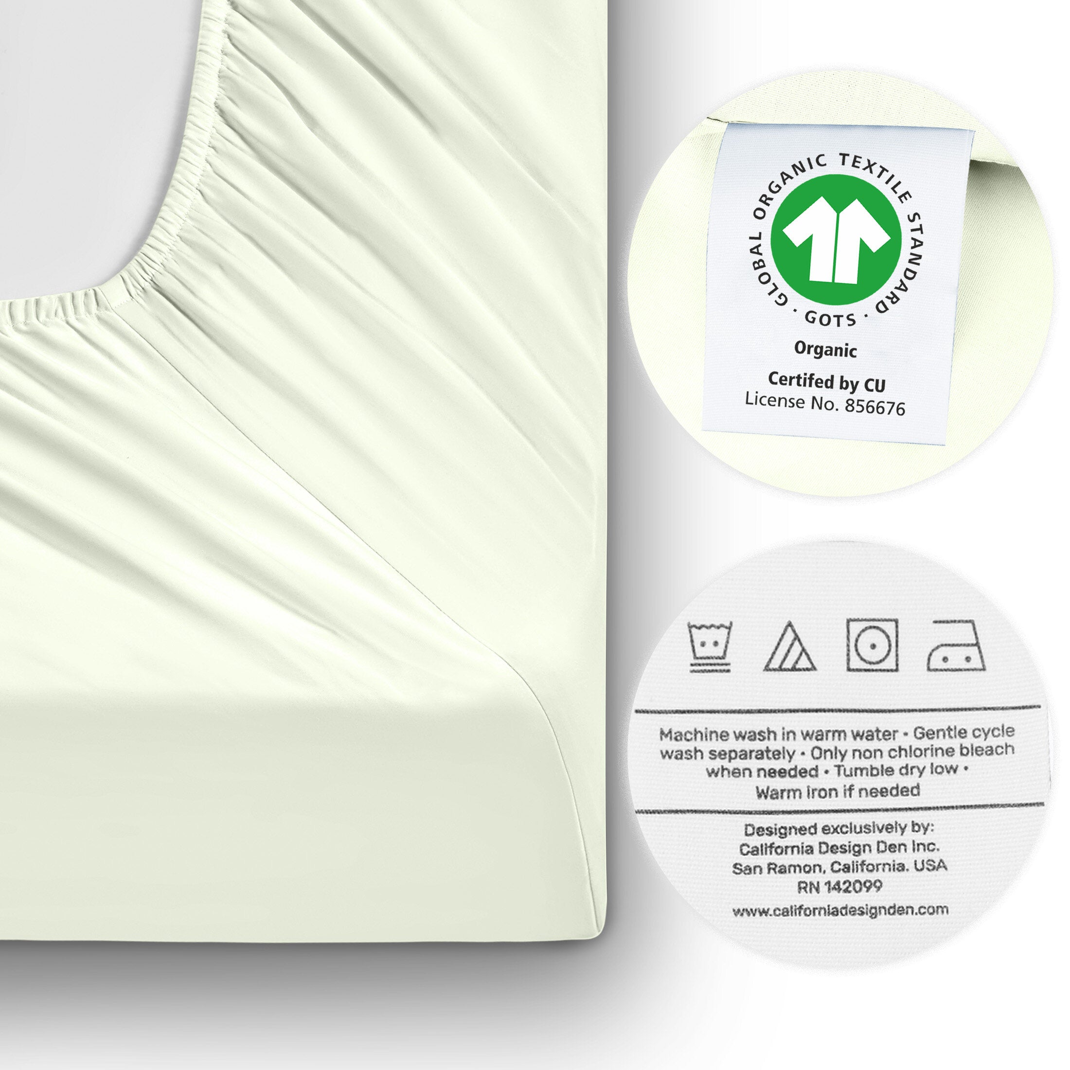 2-Pack Crib Fitted Sheets Sub Title - 100% Organic Cotton - California Design Den