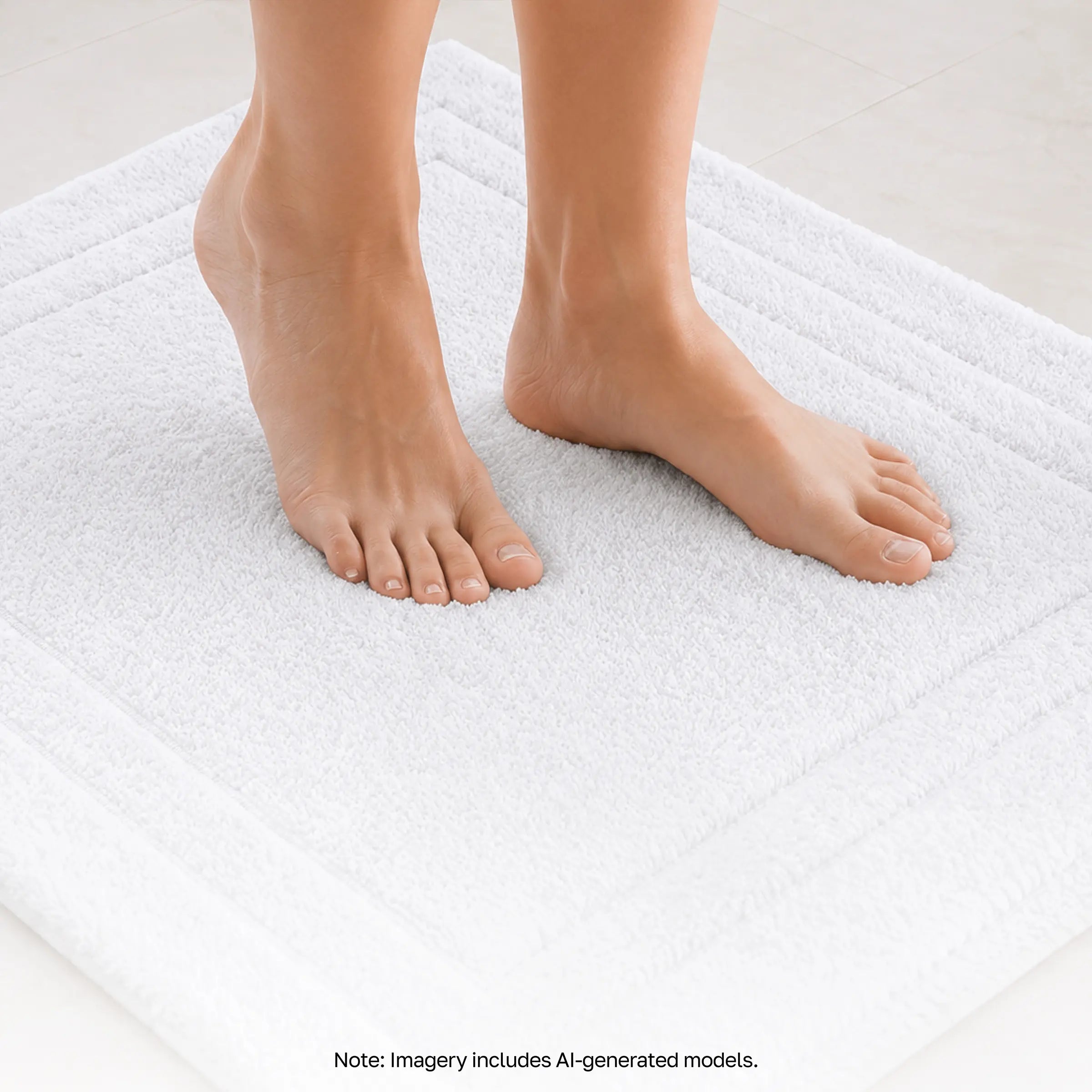 Soft Turkish Organic Cotton Bath Mat - 2 Pieces