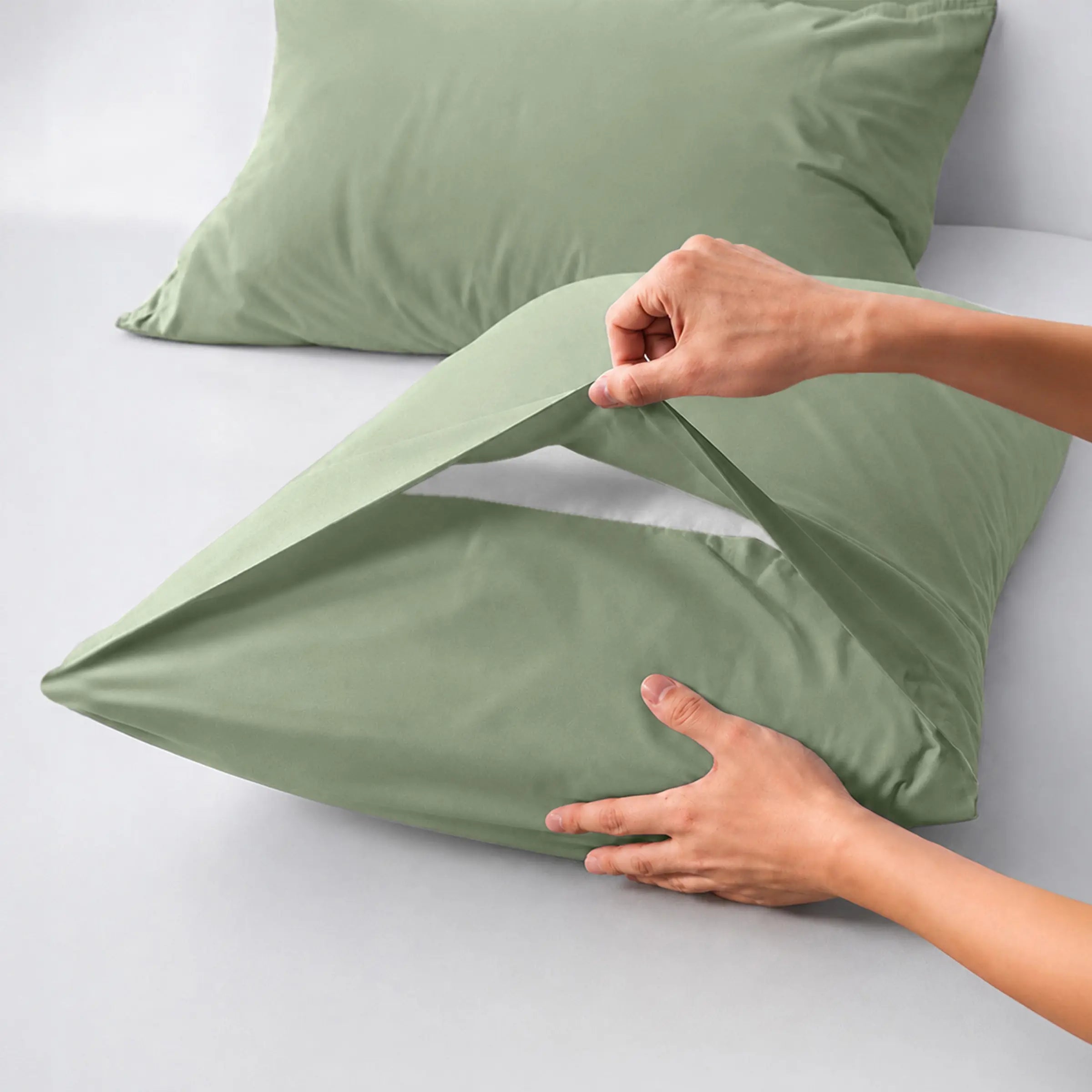 GOTS Certified, 100% Organic Cotton Sateen Pillowcase Pair