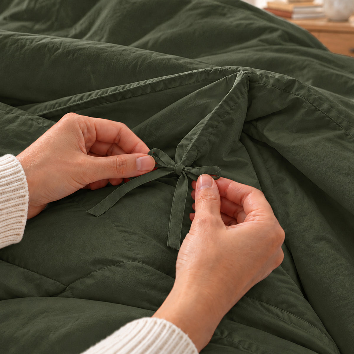 Natural Organic Cotton Percale Duvet Cover Set
