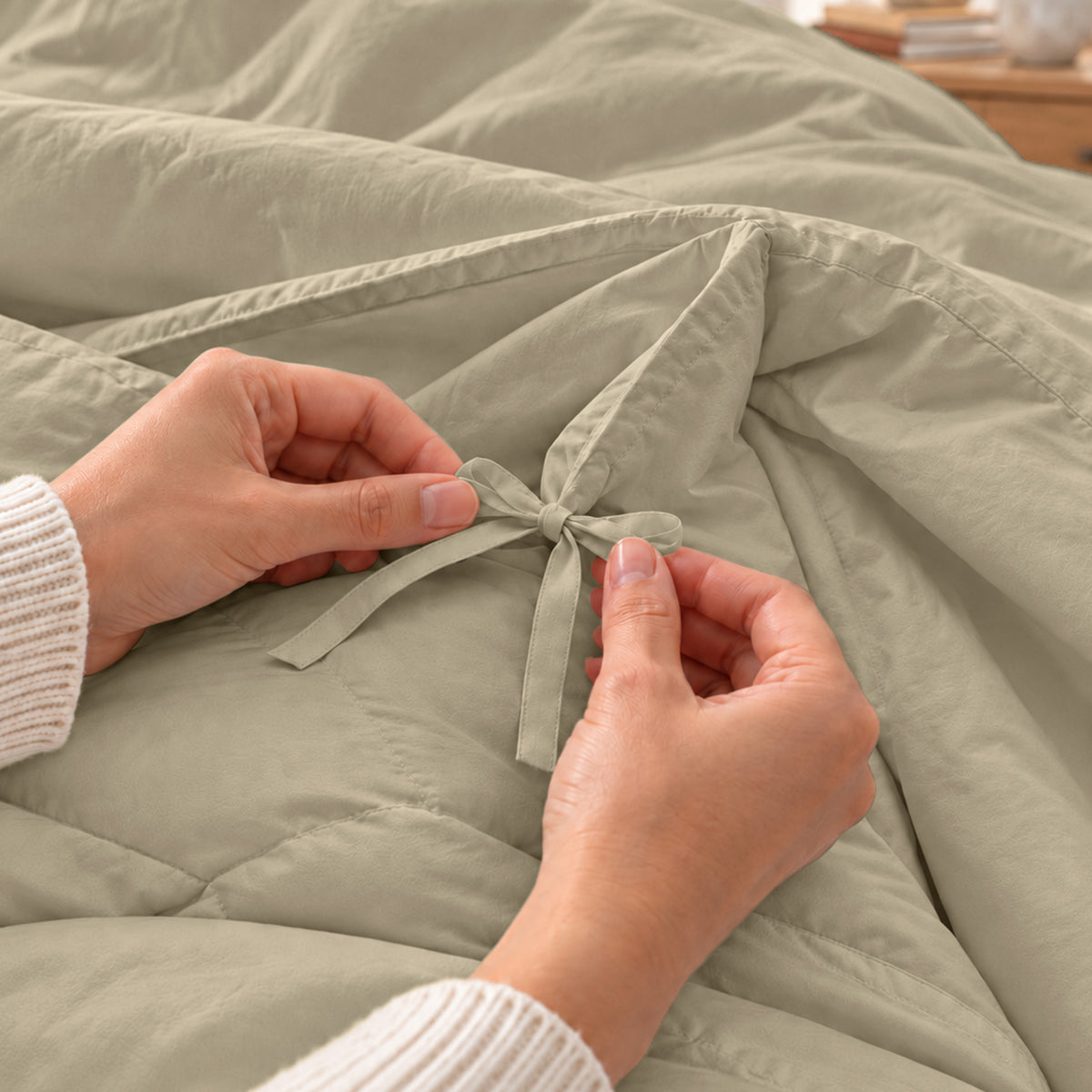 Natural Organic Cotton Percale Duvet Cover Set