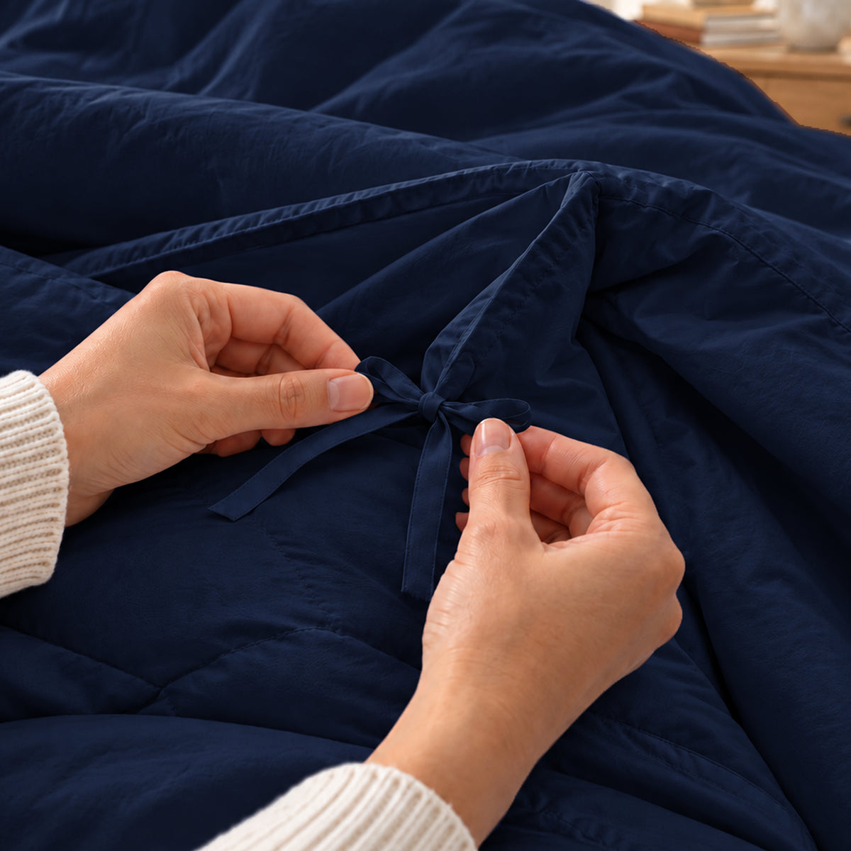 Natural Organic Cotton Percale Duvet Cover Set