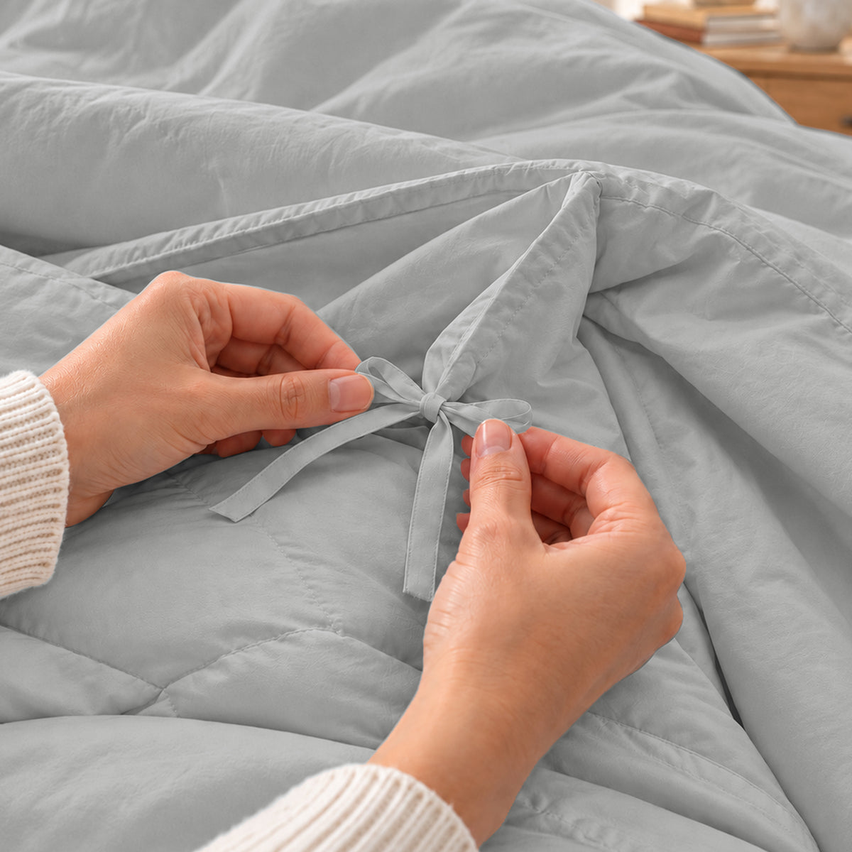 Natural Organic Cotton Percale Duvet Cover Set