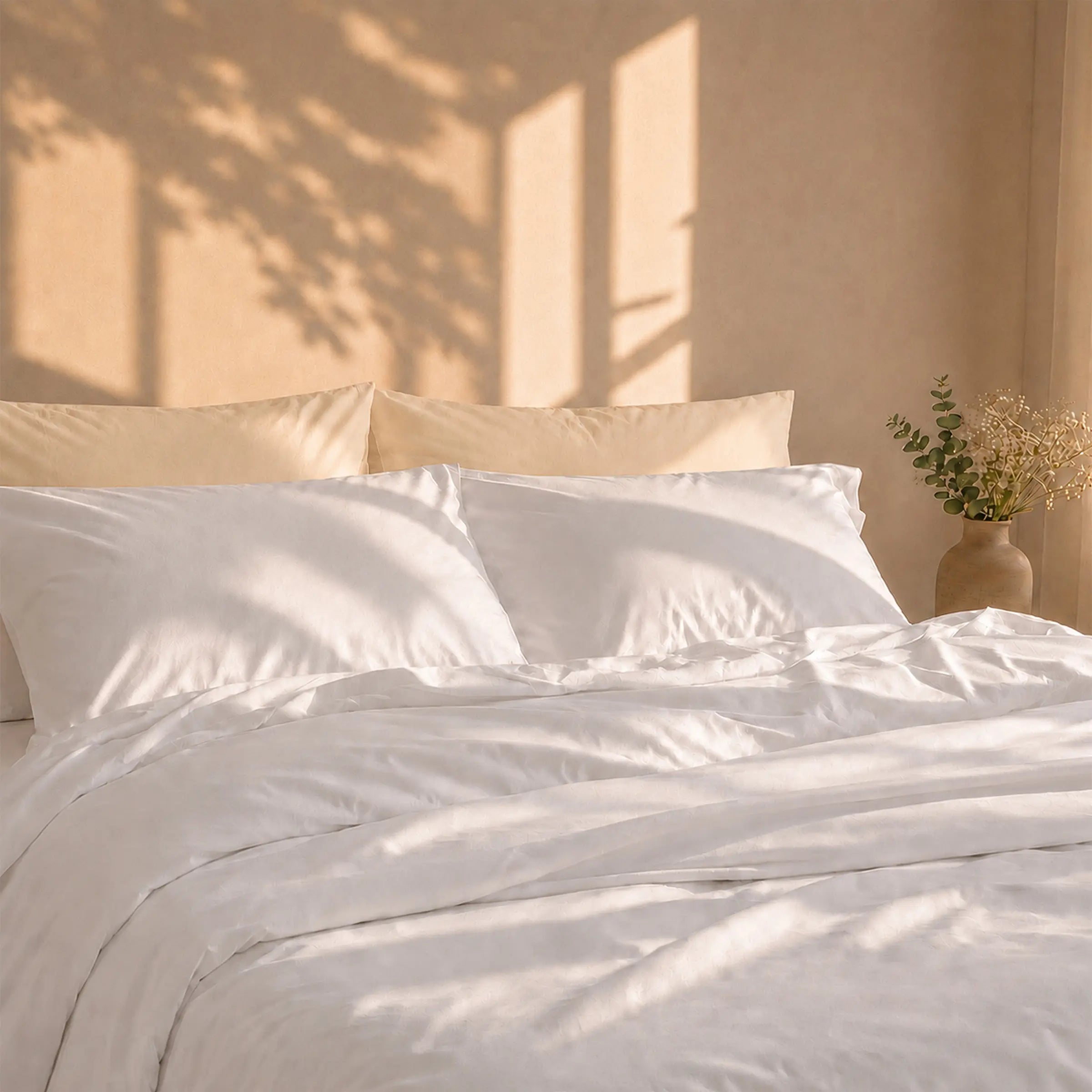 GOTS Certified, 100% Organic Cotton Sateen Pillowcase Pair